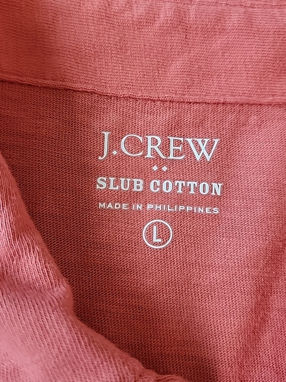 J Crew Polo Shirt Men's Large Red Slub Cotton Pocket‎ Short Sleeve Preppy